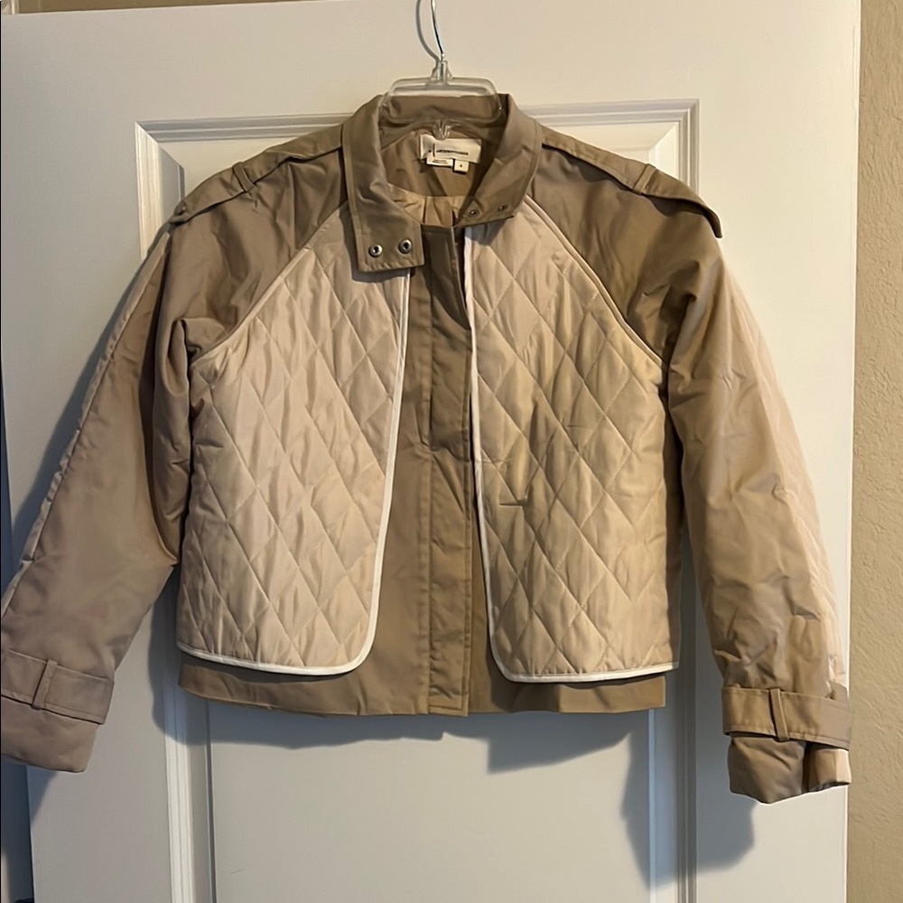 Beige and Cream Quilted Jacket
